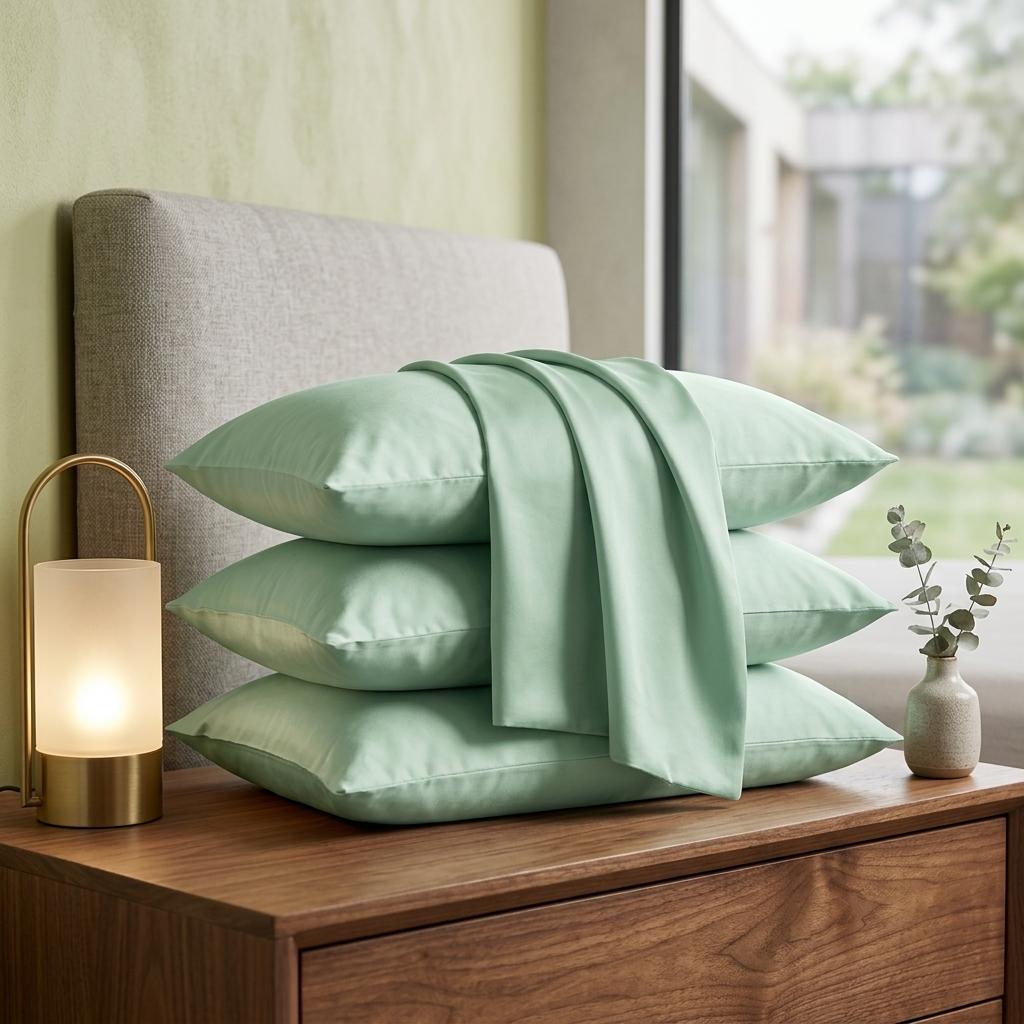 4 Pack Microfiber Pillowcases 50x75cm Standard Size Soft Breathable Pillow Covers with Envelope Closure Smooth Brushed Bedding Set