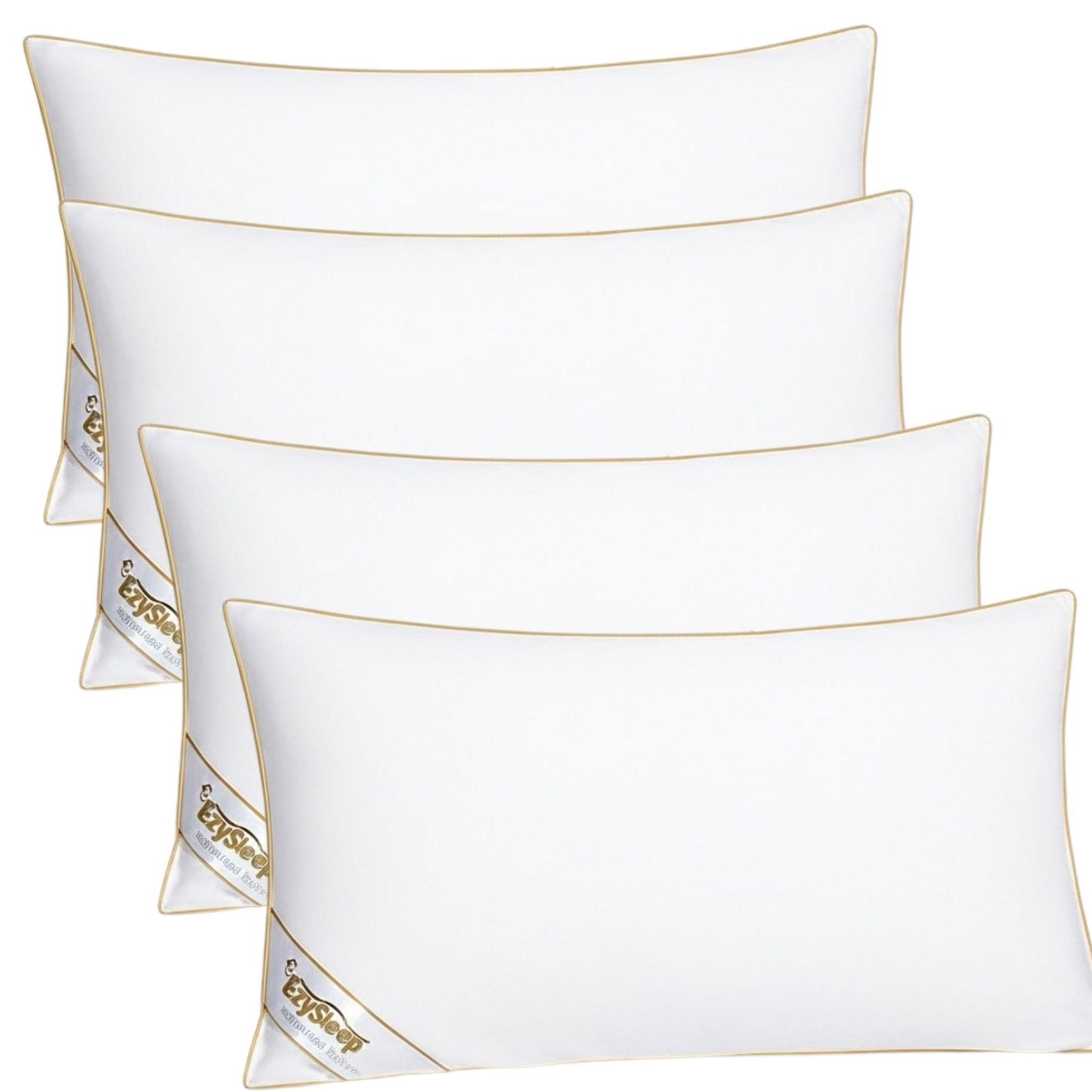 Luxury Goose Feather & Down Pillows 85% Feather 15% Down Anti-Allergy Soft Support UK Size 48x74cm (Pack of 2 / 4)