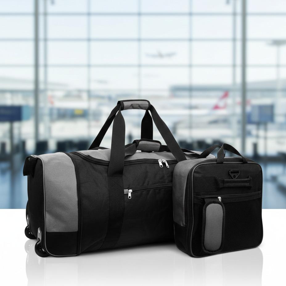 32 Inch 2 in 1 Large Capacity Travel Bag with Wheels Lightweight Rolling Weekend Luggage for Men and Women, Collapsible Storage Suitcase Alternative