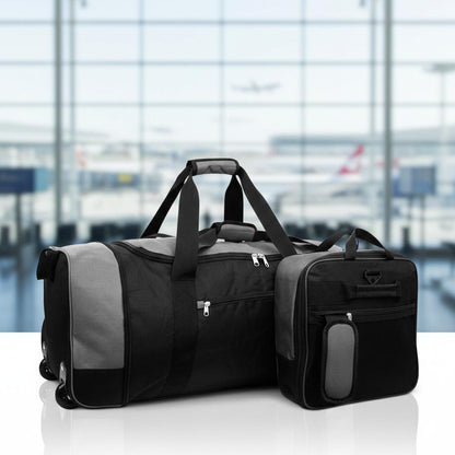 32 Inch 2 in 1 Large Capacity Travel Bag with Wheels Lightweight Rolling Weekend Luggage for Men and Women, Collapsible Storage Suitcase Alternative