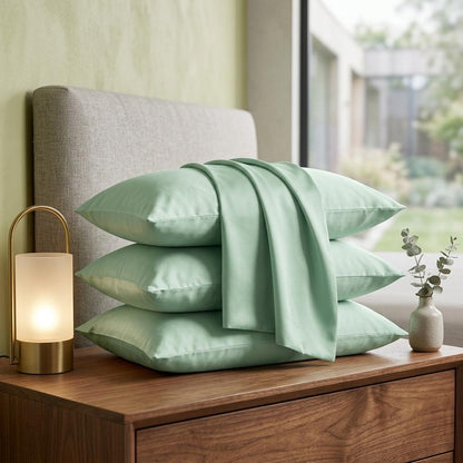 4 Pack Microfiber Pillowcases 50x75cm Standard Size Soft Breathable Pillow Covers with Envelope Closure Smooth Brushed Bedding Set