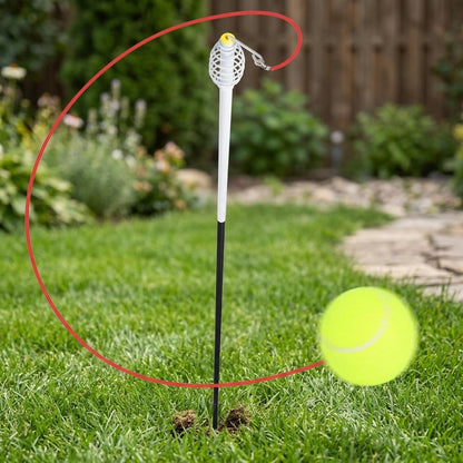 Garden Swing Tennis Ball Game Set Adjustable Height Outdoor Family Garden Game for Kids & Adults with Stable Base