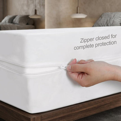 Waterproof Zipped Mattress Protector Full Encasement Mattress Cover Anti-Allergen Single Double King Super King