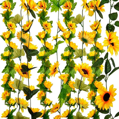 10PCS Artificial Sunflower Hanging Garland 2M Decorative Vine for Home, Wedding, Party & Garden Décor