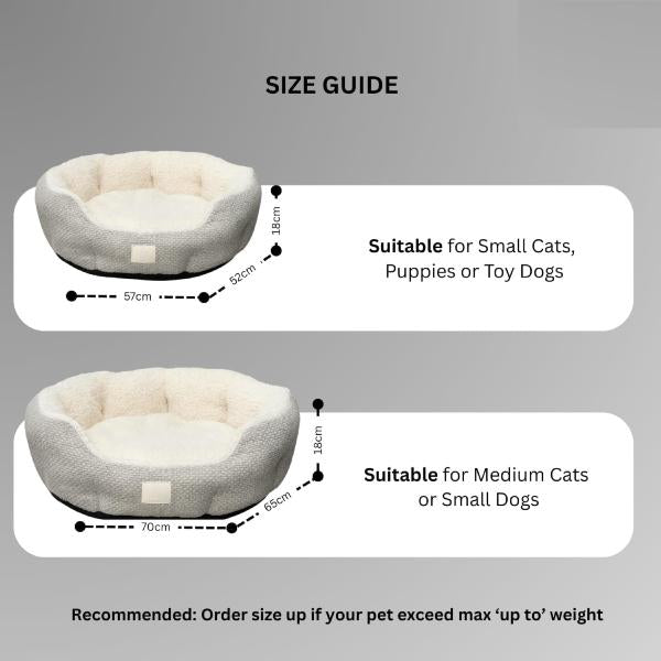 Snuggle Circle Medium Pet Bed Orthopaedic Anti-Anxiety Dog Bed Soft Plush Sherpa Calming Cat Bed Non Slip Base Hypoallergenic Joint Support Cats & Dogs Machine Washable