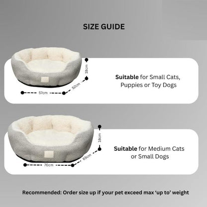 Snuggle Circle Medium Pet Bed Orthopaedic Anti-Anxiety Dog Bed Soft Plush Sherpa Calming Cat Bed Non Slip Base Hypoallergenic Joint Support Cats & Dogs Machine Washable