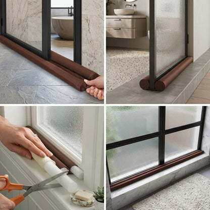 Dual Draft Door Guard Under Door Draught Excluder Door & Window Weather Strip Large Size