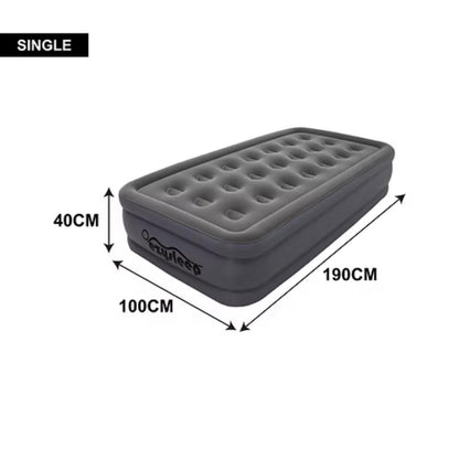 Deluxe Self Inflating Air Bed Single and Double Portable Inflatable Mattress with Built-In Pump Waterproof Flocked Top Camping Guest Bed UK
