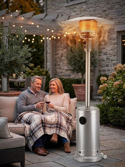 Outdoor Freestanding Gas Patio Heater with Adjustable Heat Control & Easy Ignition – Garden Terrace Outdoor Standing Heater for Patio, Balcony & Backyard Heating