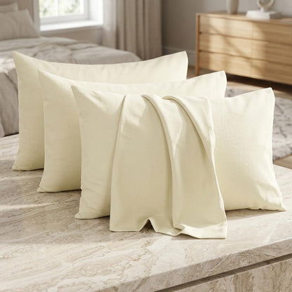 4 Pack Microfiber Pillowcases 50x75cm Standard Size Soft Breathable Pillow Covers with Envelope Closure Smooth Brushed Bedding Set