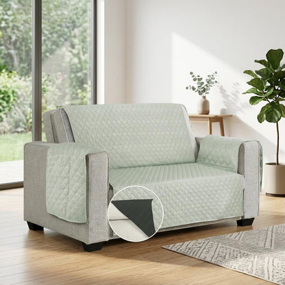 Quilted Sofa Cover Non Slip 1 2 3 Seater Couch Protector Reversible Washable Furniture Cover Pet & Kids Friendly 5 colors available
