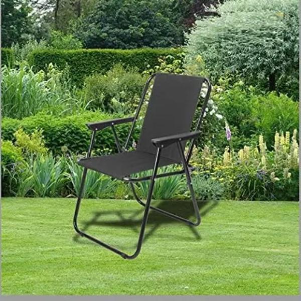 Spring Beach Chair Outdoor Folding Sun Lounger Chair with Armrests Lightweight Portable Garden Deck Chair for Beach, Camping, Fishing, Picnic & BBQ