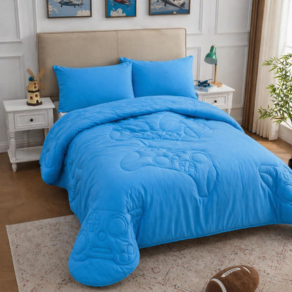 Kids Coverless 10.5 TOG Quilts Single Duvet 135cm x 200cm Double Duvet 200cm x 200cm Girls Boys Gamer Design Quilts with Pillowcases