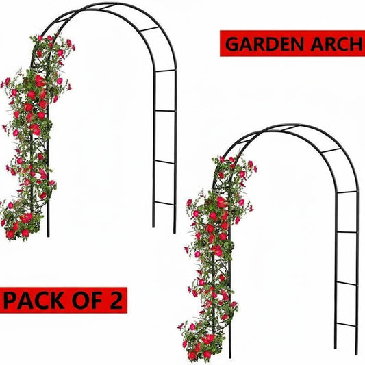 2.4M Garden Arch Trellis Metal Tubular Frame Climbing Plant Archway Arbour