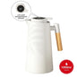 1L Smart Vacuum Jug with LCD Temperature Display, Insulated Thermal Flask, Glass Liner, Wooden Handle, Hot & Cold Beverage Jug