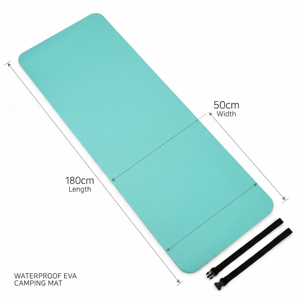 Waterproof EVA Camping Mat 180 x 50 x 0.6cm Lightweight Roll Up Foam Sleeping Pad Outdoor Mat for Camping, Hiking, Picnic & Beach
