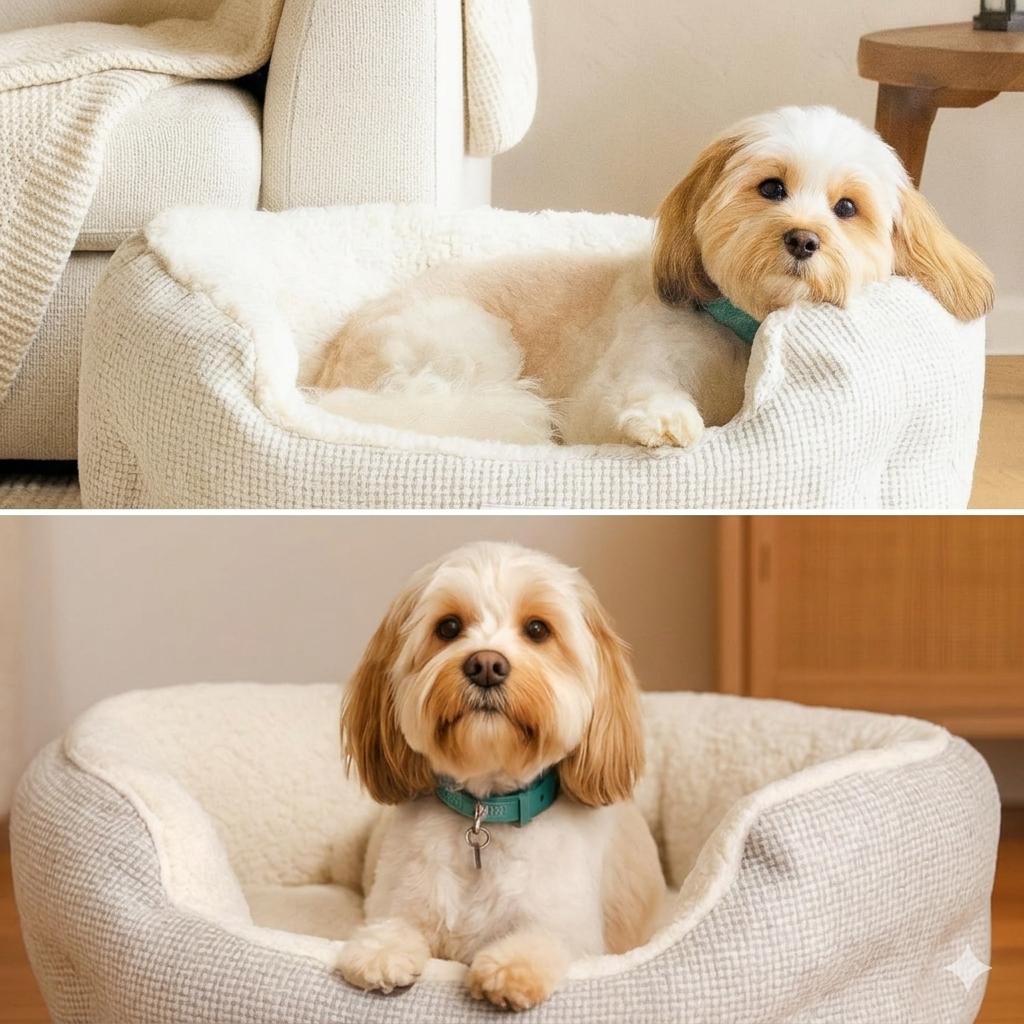 Snuggle Circle Medium Pet Bed Orthopaedic Anti-Anxiety Dog Bed Soft Plush Sherpa Calming Cat Bed Non Slip Base Hypoallergenic Joint Support Cats & Dogs Machine Washable