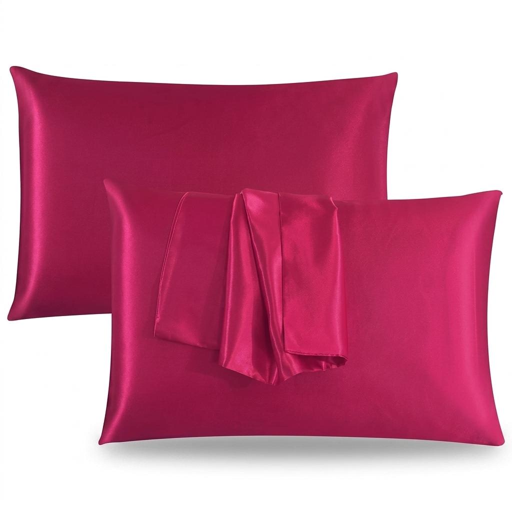 Satin Silk Pillowcases for Hair and Skin 2 Pack Standard Size 50x75cm Envelope Closure Pillow Case