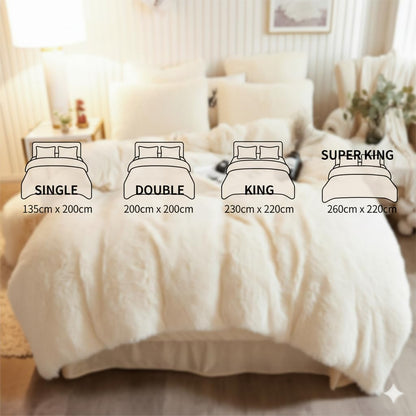 Snuggle Cuddle Hugg Snug Duvet Cover Set Super Soft Fluffy Fur Quilt Sets Warm Thermal Cosy Winter Bedding Set Luxury Faux Fur Shaggy Duvet Cover Bed Set