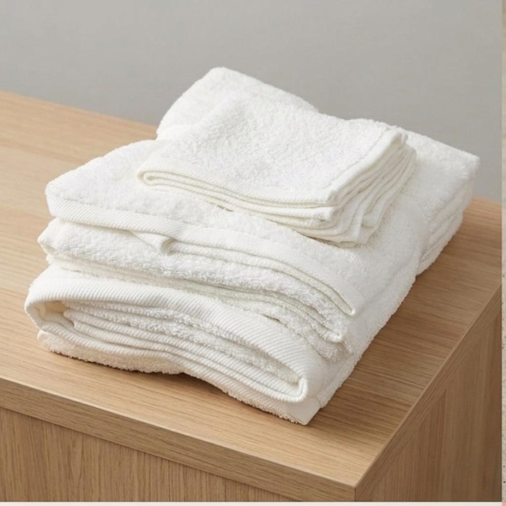 8 Piece Cotton Towel Set with 2 Bath Towels, 2 Hand Towels & 4 Wash Cloths, Soft Bathroom Towel Bundle, Machine Washable