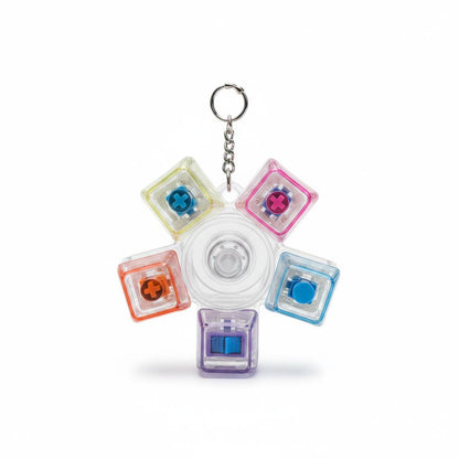 Sensory Fidget Cube Keychain Stress Relief Toy Multi Button Anti Anxiety Keyring Toy for Adults