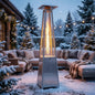 Pyramid Flame Patio Heater Outdoor Propane Gas Heater with Glass Tube Flame, Freestanding Stainless Steel Garden Heater for Patio & Backyard