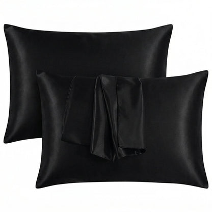 Satin Silk Pillowcases for Hair and Skin 2 Pack Standard Size 50x75cm Envelope Closure Pillow Case