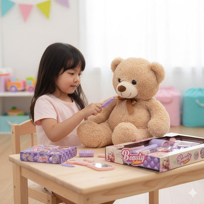 Kids Pretend Hair Salon Play Set with Storage Box Creative Roleplay Toy & Ideal Toddler Gift for Birthday play