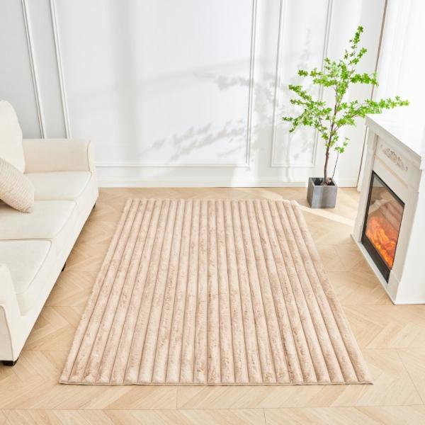 Luxury Faux Fur Rug – Soft Plush Shaggy Carpet, Carved Design Acrylic Area Rug for Living Room & Bedroom (120x170cm / 160x230cm)
