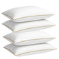 Luxury Goose Feather & Down Pillows 85% Feather 15% Down Anti-Allergy Soft Support UK Size 48x74cm (Pack of 2 / 4)