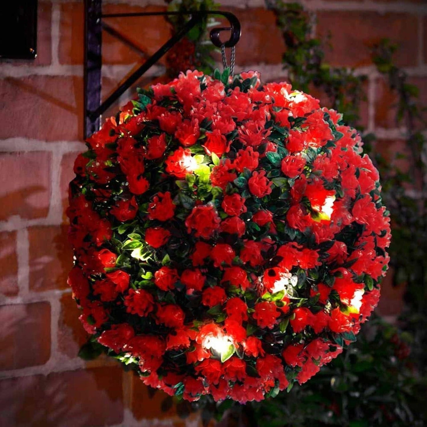 Solar Powered Topiary Ball Lights – 27cm Hanging LED Garden Ornament for Wedding, Backyard and Balcony Decor