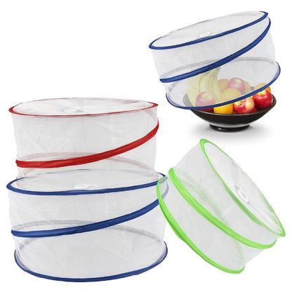 Reusable Pop Up Food Covers Set of 3 Collapsible Mesh Food Cover with Handle Fly & Insect Protection for Kitchen BBQ Picnic & Outdoor Dining