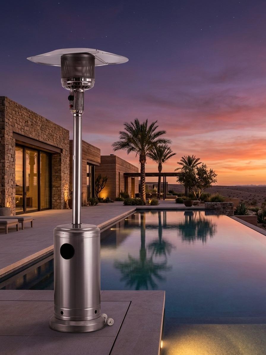 Outdoor Freestanding Gas Patio Heater with Adjustable Heat Control & Easy Ignition – Garden Terrace Outdoor Standing Heater for Patio, Balcony & Backyard Heating