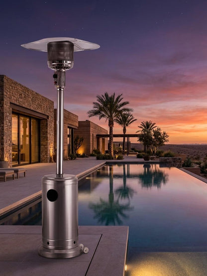 Outdoor Freestanding Gas Patio Heater with Adjustable Heat Control & Easy Ignition – Garden Terrace Outdoor Standing Heater for Patio, Balcony & Backyard Heating