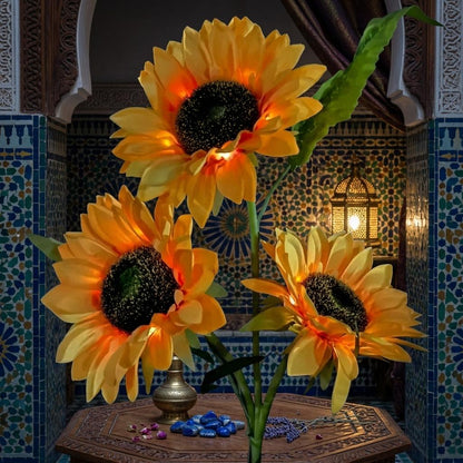 2PCS Solar Sunflower Lights Waterproof Outdoor LED Garden Stake Lights for Yard, Patio, Lawn & Pathway Decoration