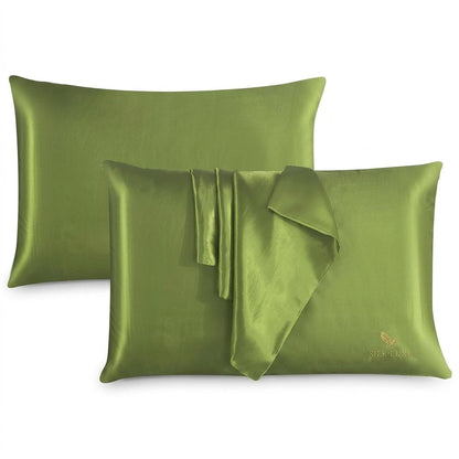Satin Silk Pillowcases for Hair and Skin 2 Pack Standard Size 50x75cm Envelope Closure Pillow Case