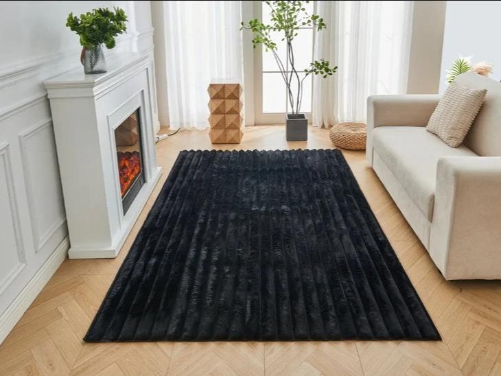 Luxury Faux Fur Rug – Soft Plush Shaggy Carpet, Carved Design Acrylic Area Rug for Living Room & Bedroom (120x170cm / 160x230cm)