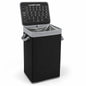 100L Laundry Basket with Lid Foldable Clothes Hamper Large Laundry Storage Basket with Bamboo Handles 44 x 33 x 70cm