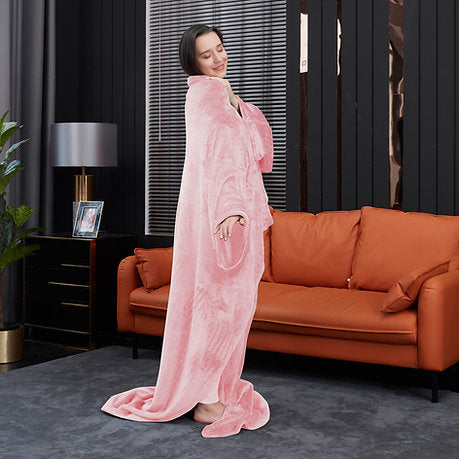 Wearable Lounge Blanket Soft Sherpa Fleece Snuggly & Warm Comfortable Sofa Throw