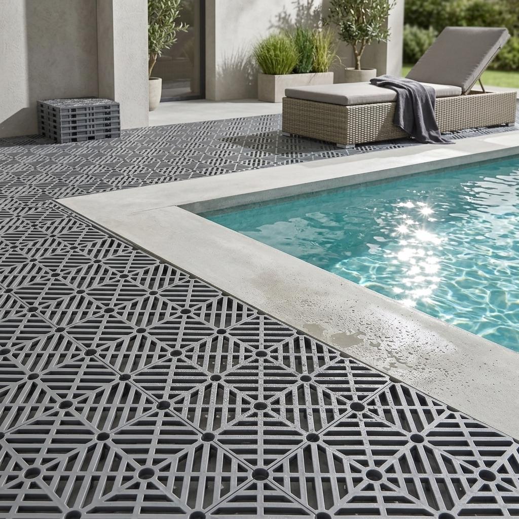 Interlocking Decking Tiles 30x30cm 10PC 20PC 30PC 40PC 50PC Outdoor Plastic Garden Flooring Tiles Patio Balcony Terrace Deck Tiles Grey