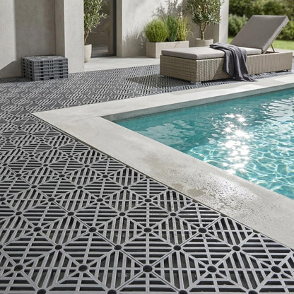 Interlocking Decking Tiles 30x30cm 10PC 20PC 30PC 40PC 50PC Outdoor Plastic Garden Flooring Tiles Patio Balcony Terrace Deck Tiles Grey