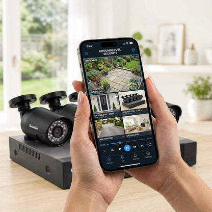 4 Camera Home CCTV System Full HD 1080P DVR Kit Outdoor Night Vision Remote Monitoring UK