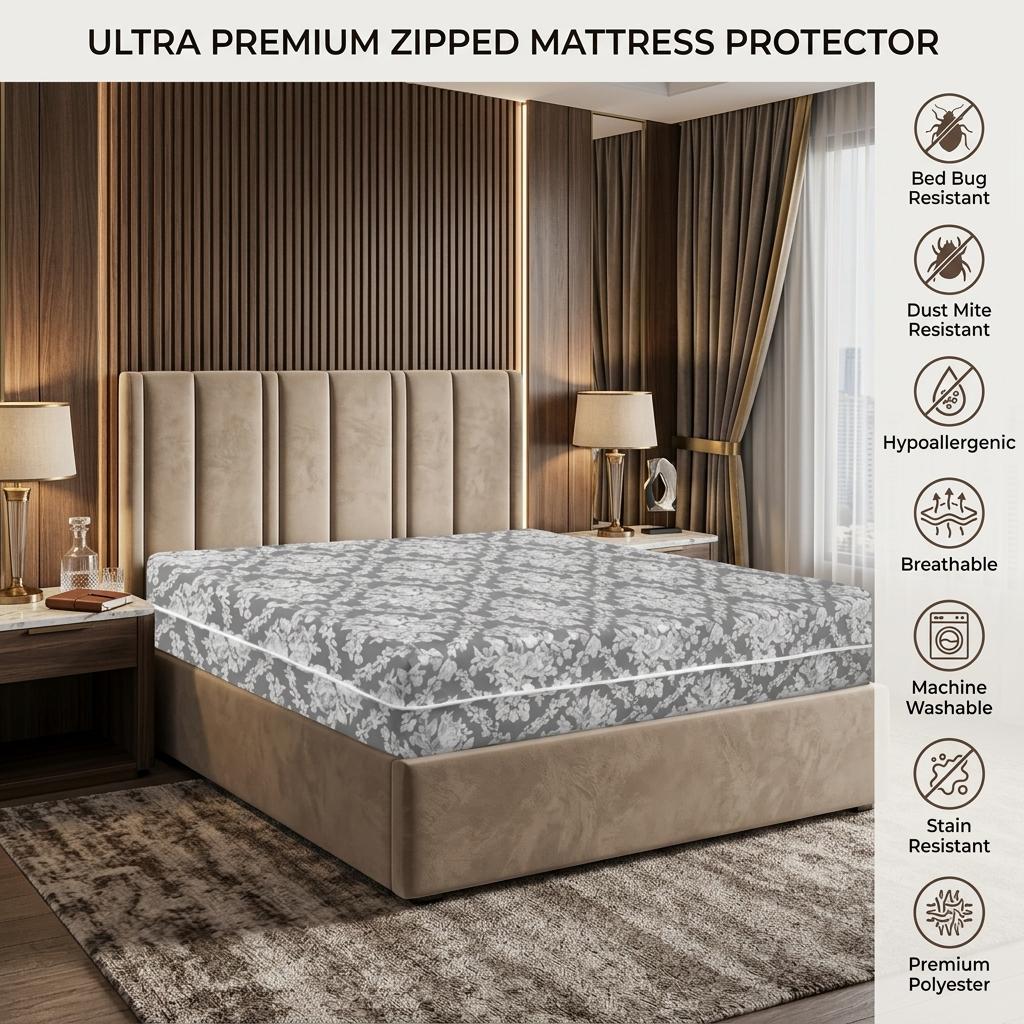 Anti Bed Bug Zipped Mattress Protector Cover Hypoallergenic Full Encasement UK All Sizes