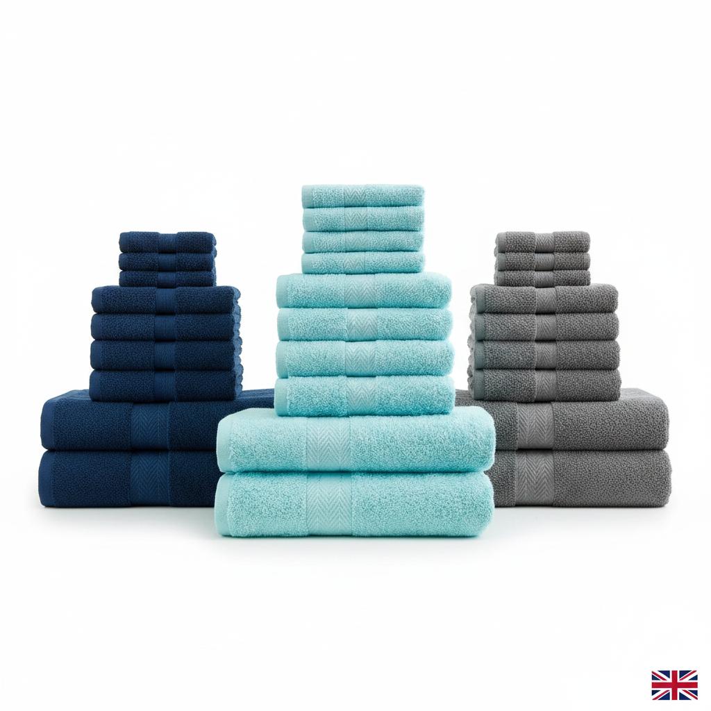 10 Pieces Premium Egyptian Cotton Towel Bale set Hotel Quality Face Hand & Bath Towels Soft & Absorbent 500GSM