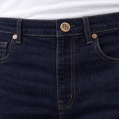 Men’s Straight Leg Jeans Comfortable & Durable Stretchy Cotton Denim with Signature Button Detail Available in Black, Navy, Light Blue Sizes W30–W40 Menswear Pants