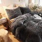 Cozy Snuggle & Cuddle Duvet Cover Set Soft Breathable Quilt Cover with Pillowcases for Winter Warm Bedding