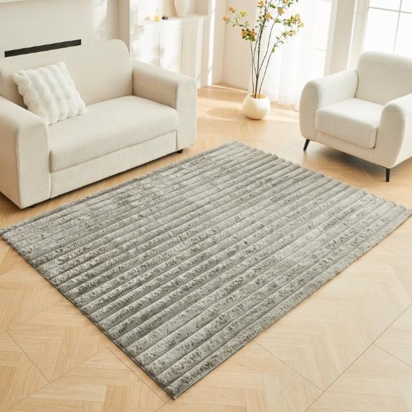 Luxury Faux Fur Rug – Soft Plush Shaggy Carpet, Carved Design Acrylic Area Rug for Living Room & Bedroom (120x170cm / 160x230cm)
