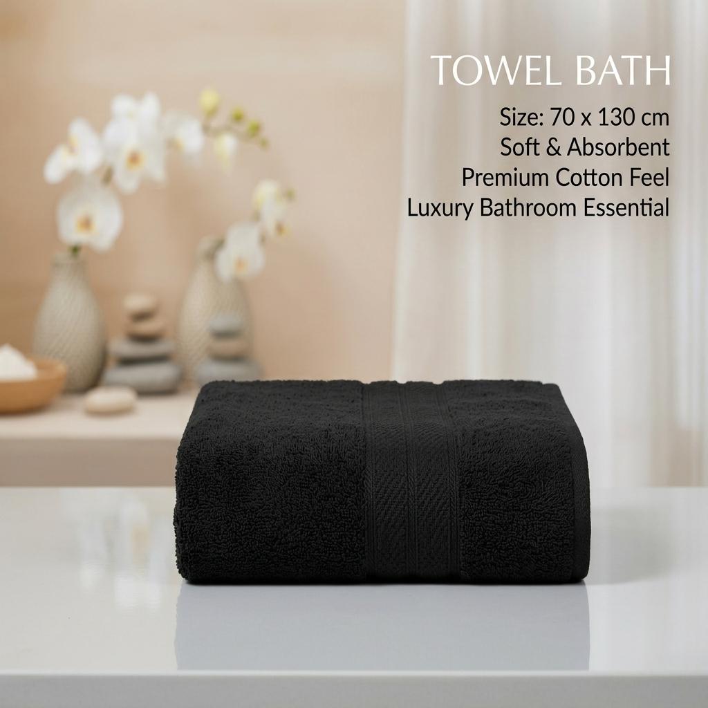 2PC Cotton Bath Towel 500GSM 70x130cm Soft Absorbent Quick Dry Large Towel for Bathroom Home Spa Hotel