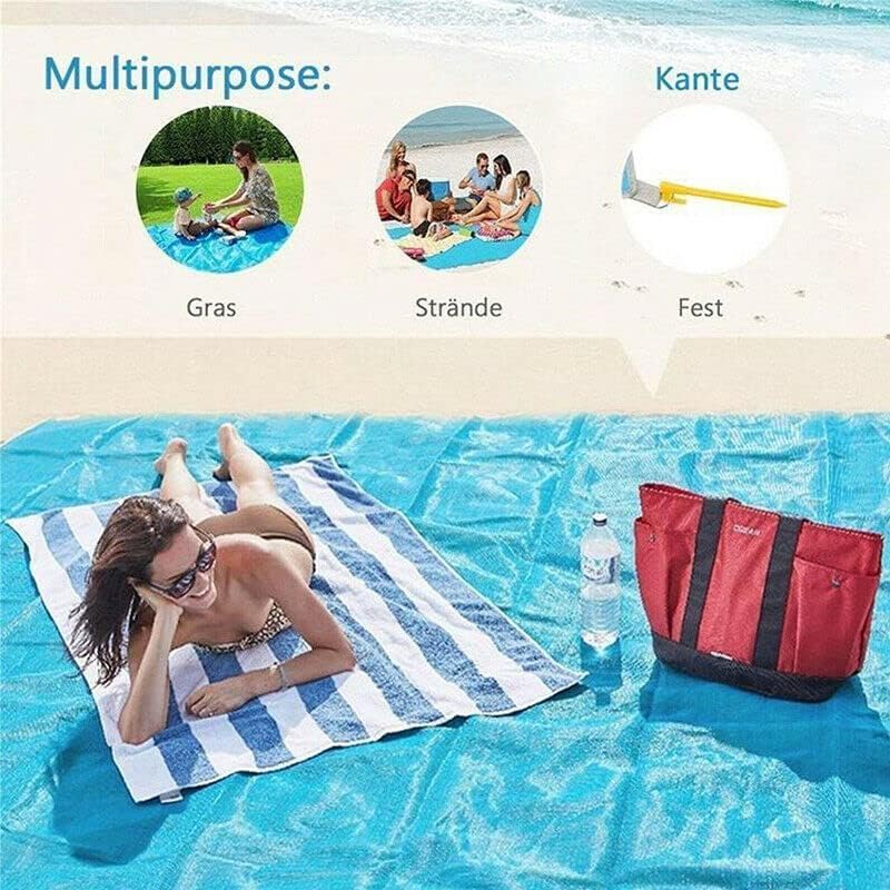 Extra Large Sandproof Beach Mat 200×150cm Waterproof Picnic Blanket Foldable Lightweight Outdoor Mat for Beach Camping Hiking Travel