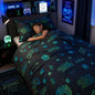 Coverless Duvet Set 10.5 Tog Reversible Quilted Bedding with Pillowcases Unicorn & Gamer Design Single Double Bed Set